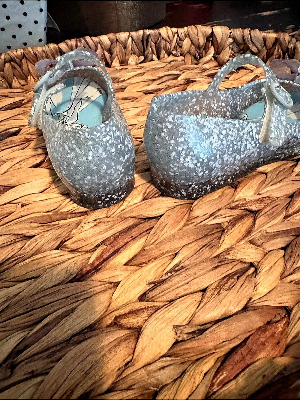 mini melissa Frozen Elsa Glitter Mary Jane Flats in Gray - Picture 8 of 11